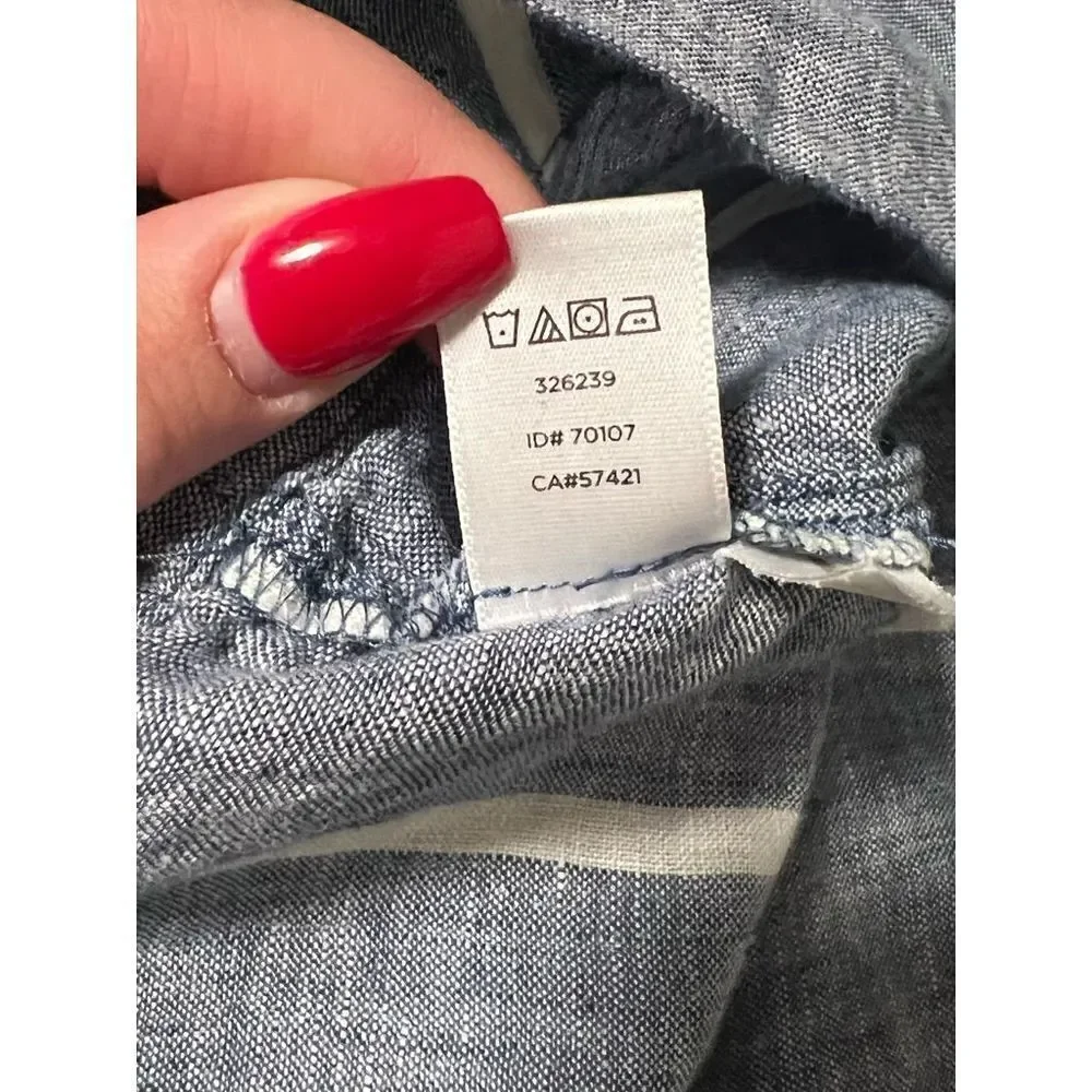 Lou & Grey Blue and White Linen Mini Dress Size XS - Picture 9 of 9